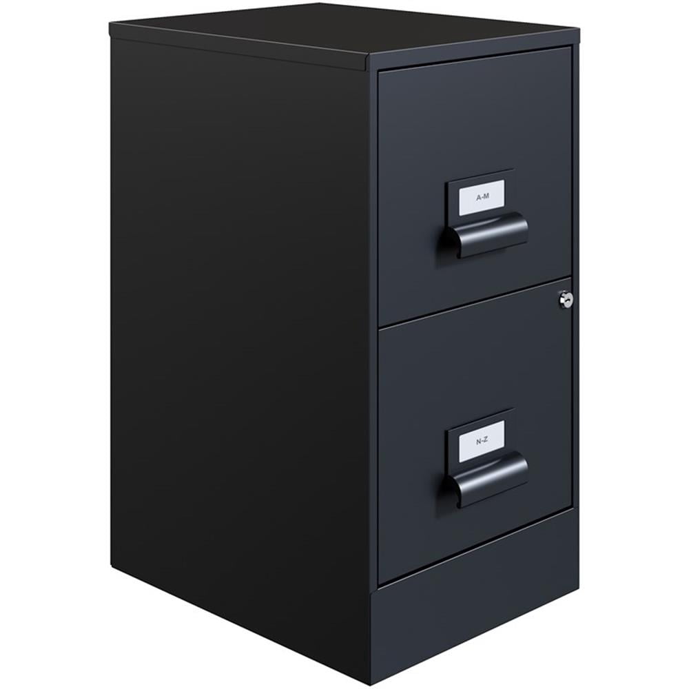 Pemberly Row 2 Drawers Vertical Black Metal Filing Cabinet Pre-assembled