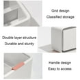thumbnail image 5 of Storage Organizer - 2 Grids Separate Cotton Swabs Dispenser Holder Bathroom Canisters with Hinged Lids for Cotton Balls, Pads, 5 of 5
