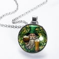 thumbnail image 2 of Saint Patrick's Day Glass Design Circular Pendant Necklace, 2 of 5