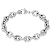 Invicta Jewelry Men's Knife Edge Oval Link Chain Bracelet (10.6mm) - 8.75"