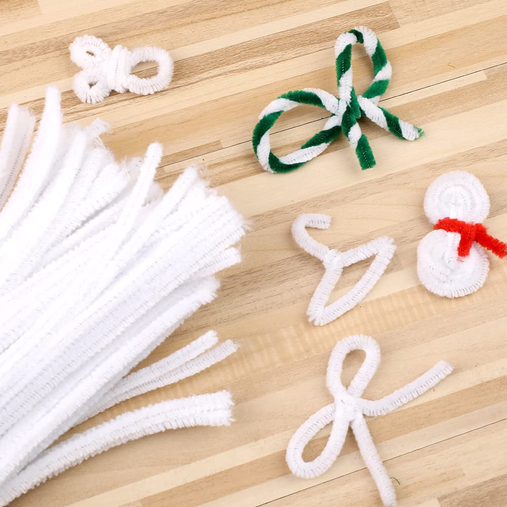 160 Pieces White Pipe Cleaners, Christmas Craft Pipe Cleaners, Pipe  Cleaners Chenille Stem, Pipe Cleaners Bulk, Art Pipe Cleaners for Creative  Home