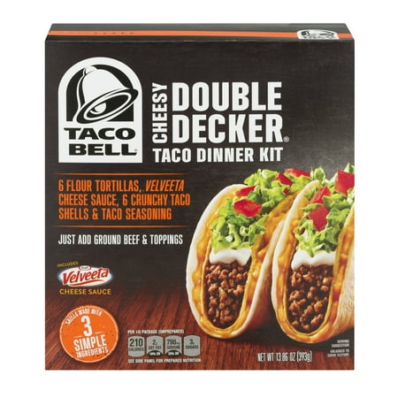 Taco Bell Dinner Kit Cheesy Double Decker, 6 servings, 13.86 Oz
