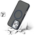 thumbnail image 6 of For Apple iPhone 13 Pro Max Frosted Translucent Back Hybrid with Magnetic Circle MagSafe Compatible, Military Grade Shockproof Cover ,Xpm Phone Case [ Blue ], 6 of 9