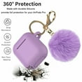 thumbnail image 5 of Case Cover for AirPods 2nd, Soft Silicone Protective Cover with Keychain, Front LED Visible, Purple, 5 of 8