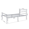 thumbnail image 2 of Cama Vida de lujo ligero Somier de hierro Combinaciones de múltiples tamaños, fácil instalación Plataforma de metal premium Niños adultos Listones robustos mejorados Cama individuall HOMEMAKE FURNITURE  LONITA TWIN SILVER, 2 of 9