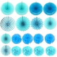 thumbnail image 7 of Fangsheng 21 Pcs Party Decoration, Blue Hanging Paper Fans, Tissue Pom Poms, Garlands String Polka Dot and Triangle Bunting Flags for Boy Birthday Parties, Bridal Showers, Baby Showers, Wedding, 7 of 7