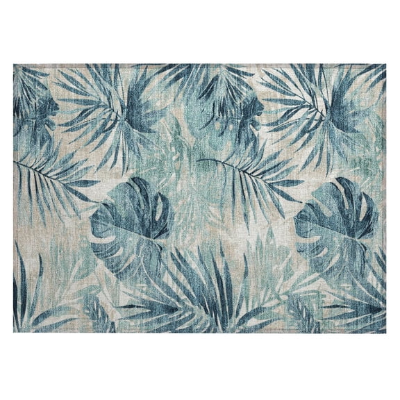 Dalyn Rugs Machine Washable Indoor/Outdoor Chantille Teal 1'8" x 2'6" Rug