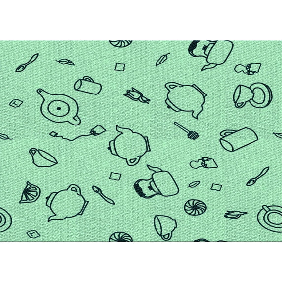 Ahgly Company Indoor Rectangle Patterned Emerald Green Area Rugs, 2' x 4'