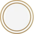 thumbnail image 5 of PLASTICPRO Elegant Plastic Dinner Plates White Gold Symmetry Plastic Silverware, 128 Pack, 5 of 6