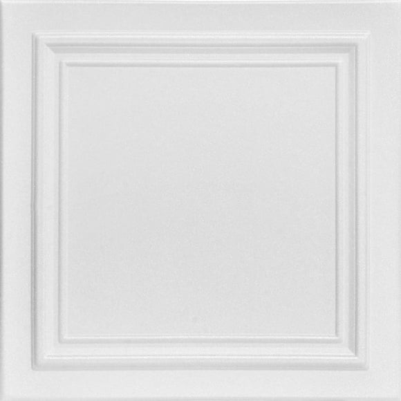 A la Maison Ceilings R24 Line Art Foam Glue-up Ceiling Tile (256 sq. ft./Case), Pack of 96, Plain White