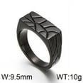 thumbnail image 2 of PAMTIER Men's Stainless Steel Retro Personality Gothic Punk Square Irregular Stone Texture Crack Pattern Biker Ring Hip Hop Style Black Size 9, 2 of 6