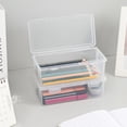 thumbnail image 3 of School Supplies, Homecoming Office Supplies,School Extra Large Capacity Plastic Pencil Box Stackable Translucent Clear Pencil Box Storage Organizer Box For Gel Pens Erasers Tape Pens Pencils Mark On, 3 of 3