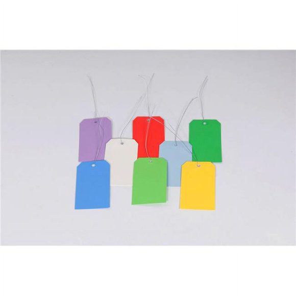 The Packaging Wholesalers BP5204 6.25 x 3.12 in. No. 8 Yellow Wired Tag Pack - Pack of 1000