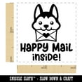 thumbnail image 2 of Happy Mail Inside Dog Holding Envelope Self-Inking Rubber Stamp Ink Stamper - Brown Ink - Small 1 Inch, 2 of 7