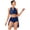 Navy Blue, variant on iiniim Women Lyrical Dance Dress Shiny Rhinestones Crop Top with Skirted Leotard 2-Piece Costume Royal Blue S