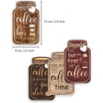 thumbnail image 2 of Juego de 4 tarros de cristal para decoración de pared de cocina y barra de café. Letrero de madera para colgar. "El café es una buena idea"., 2 of 7