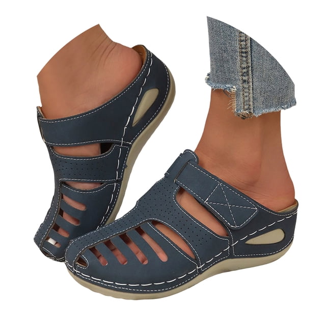 IUJSOY Sabots pour Femmes à Enfiler Chaussures Bout Fermé Mules de Pêcheur Semelle de Propreté Compensées Sandales à Talon Bas