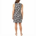 thumbnail image 2 of Briggs Ladies' Ruffle V-Neck Linen Blend Dress, Black White XS, 2 of 3