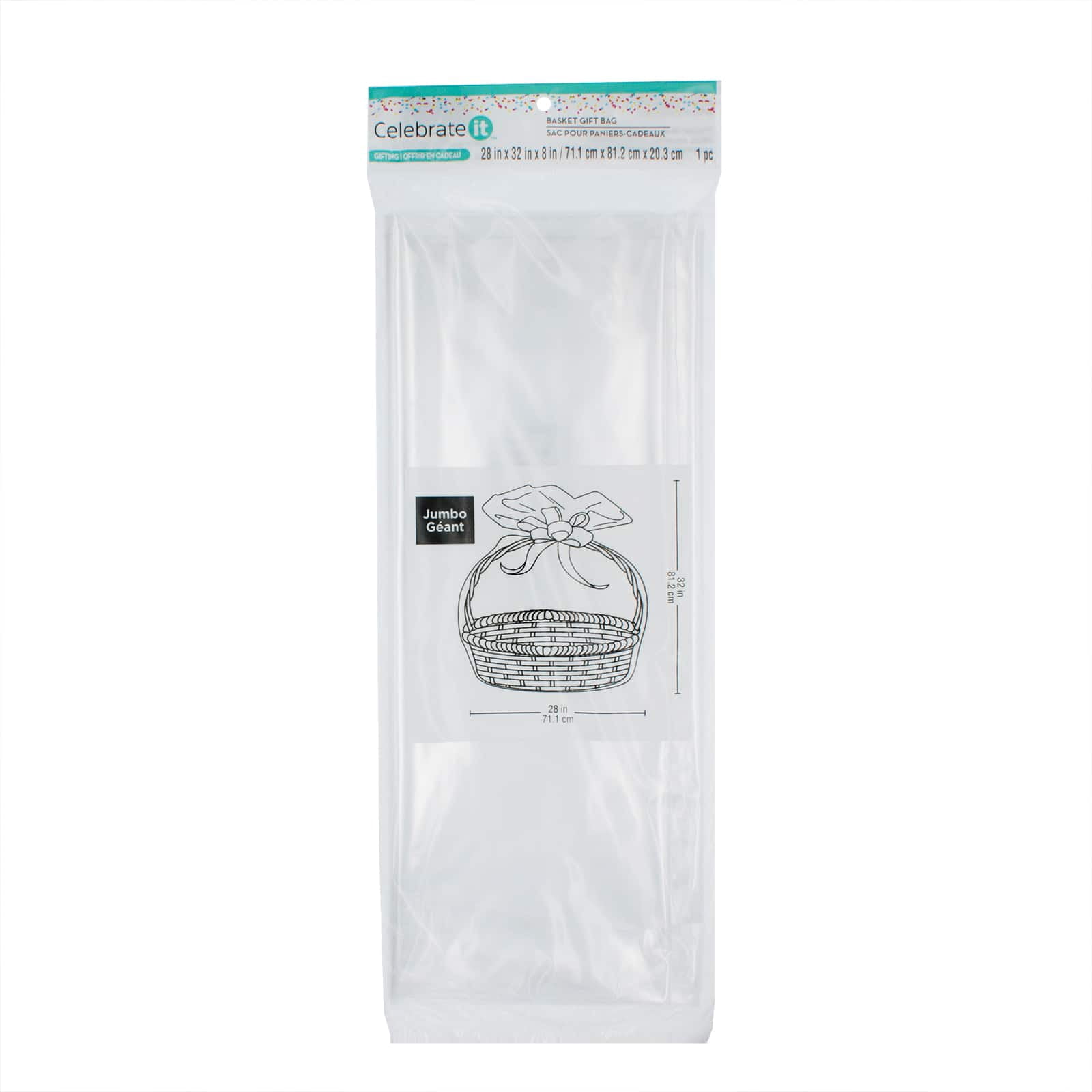 Celebrate It™ Large Clear Wrap Jumbo Basket Gift Bags, 28