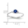 thumbnail image 2 of Solid 14k White Gold 4mm Sapphire Blue September Gemstone Diamond Engagement Ring Size 7 (.016 cttw.), 2 of 3