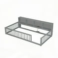 thumbnail image 6 of [Sturdy & Spacious] Wood Twin XL Floor Bed w/Storage & USB - Gray, 6 of 18