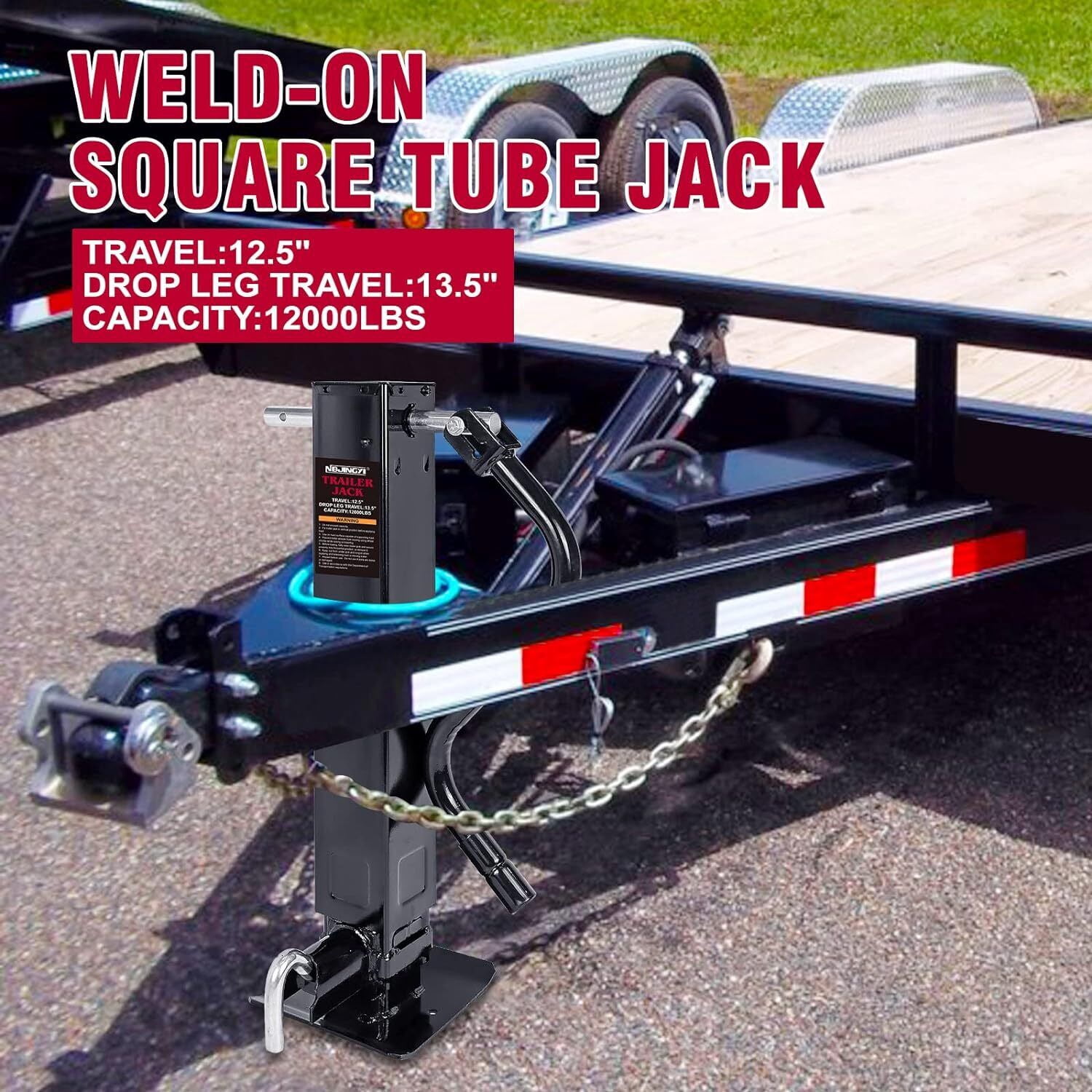 YEOPGYEON Heavy-Duty 12000lbs Capacity Trailer Jack Welded-on Trailer Tongue Jack Height Adjustable
