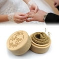 thumbnail image 3 of pitrice Rustic Wedding Wood Ring Holder Wedding Ring Bearer Box Engagement Engraving Wooden Rings Box, 3 of 8