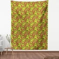 thumbnail image 4 of Ambesonne Flower Fabric by the Yard Upholstery, Endemic Flower Botany Art, 5 Yards, Apple Green Dark Coral, 4 of 5