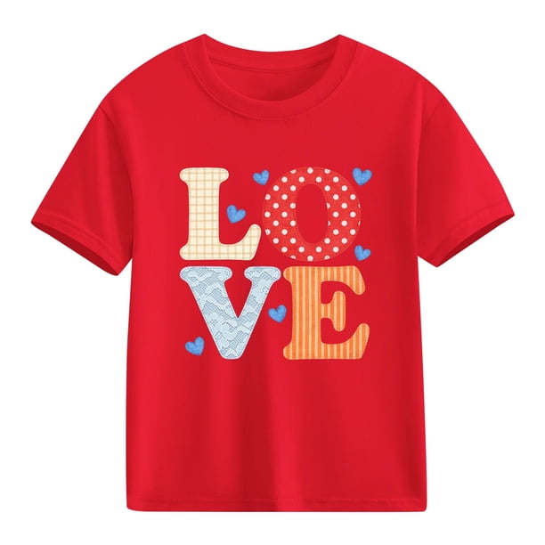 Blusas y camisas de manga corta con cuello redondo para niños y niñas, camisetas gráficas de manga corta, blusas con estampados bonitos para la temporada escolar.