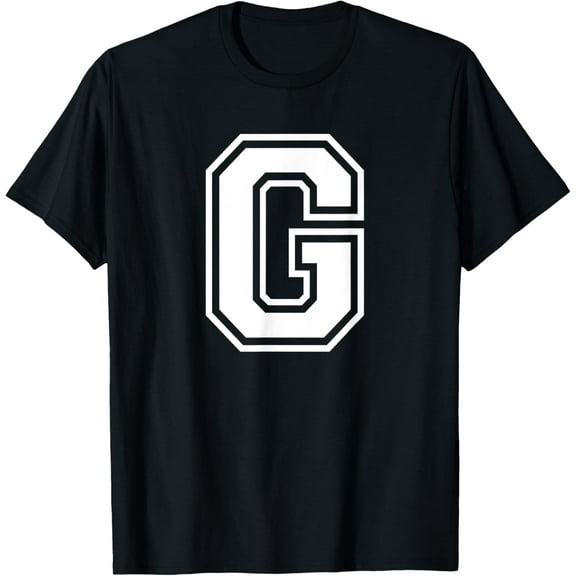 t-shirt Letter G Name Initial Varsity Alphabet Monogram T-Shirt mens，black，women，funny，journey，Crew Neck, Short Sleeve,custom clothing patterns.gift