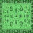 thumbnail image 1 of Ahgly Company Machine Washable Indoor Square Oriental Emerald Green Traditional Area Rugs, 7' Square, 1 of 4