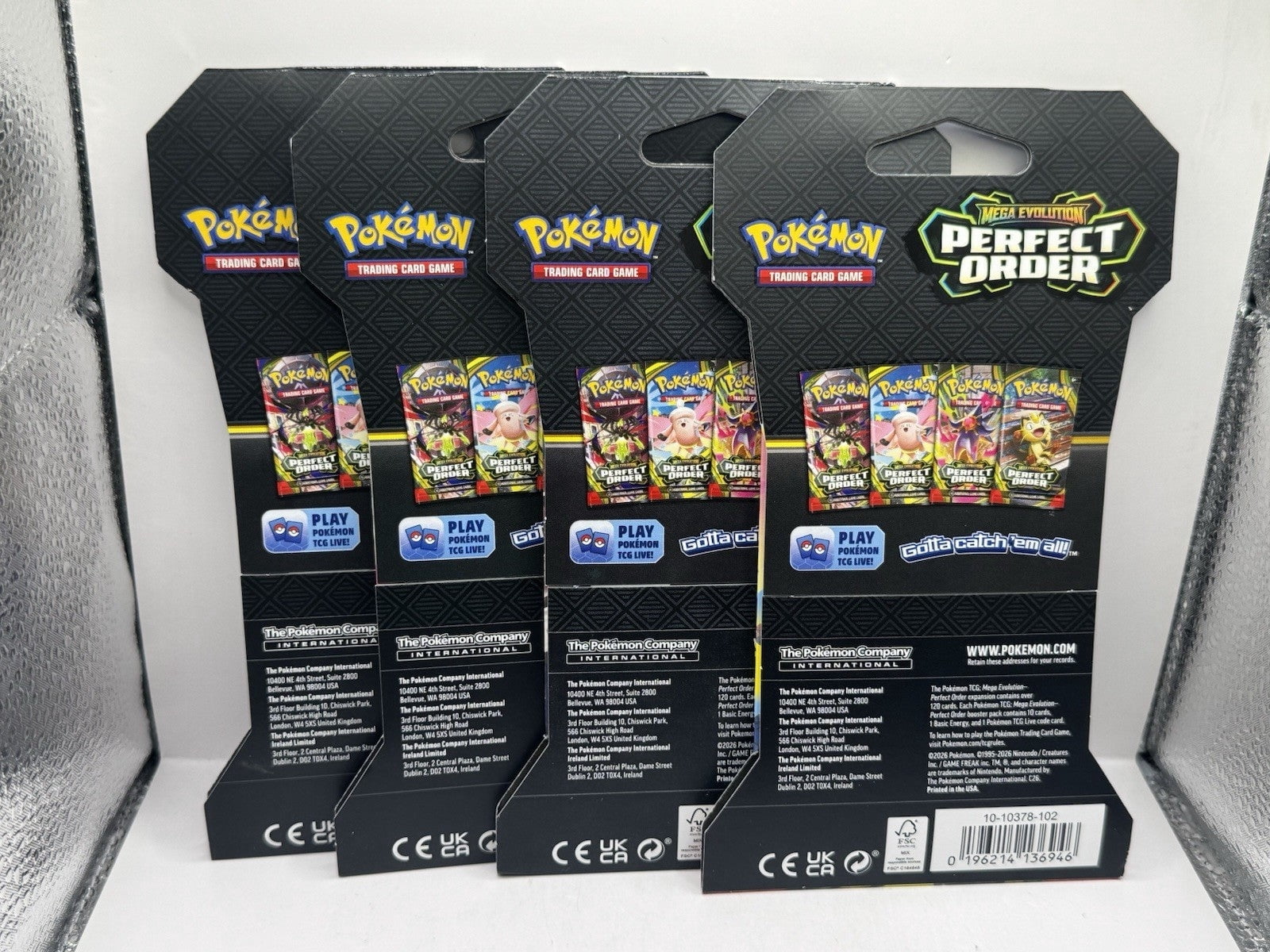 2026 Pokemon Mega Evolution Perfect Order Booster Packs - Lot of 4