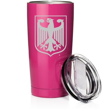 

Smooth Body Tumbler Stainless Steel Vacuum Insulated Travel Mug Cup Gift Coat of Arms Germany German Eagle (20 oz Hot Pink)