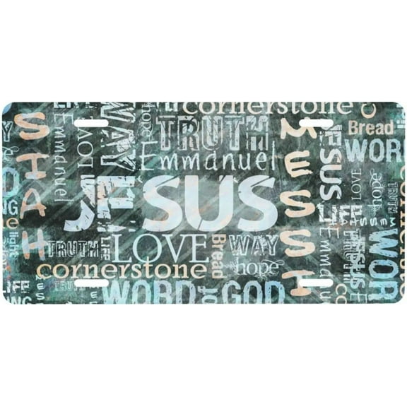 Religious Christian Jesus License Plate Aluminum Metal Tag Metal Car Plate Novelty Auto Decoration 6 X 12h