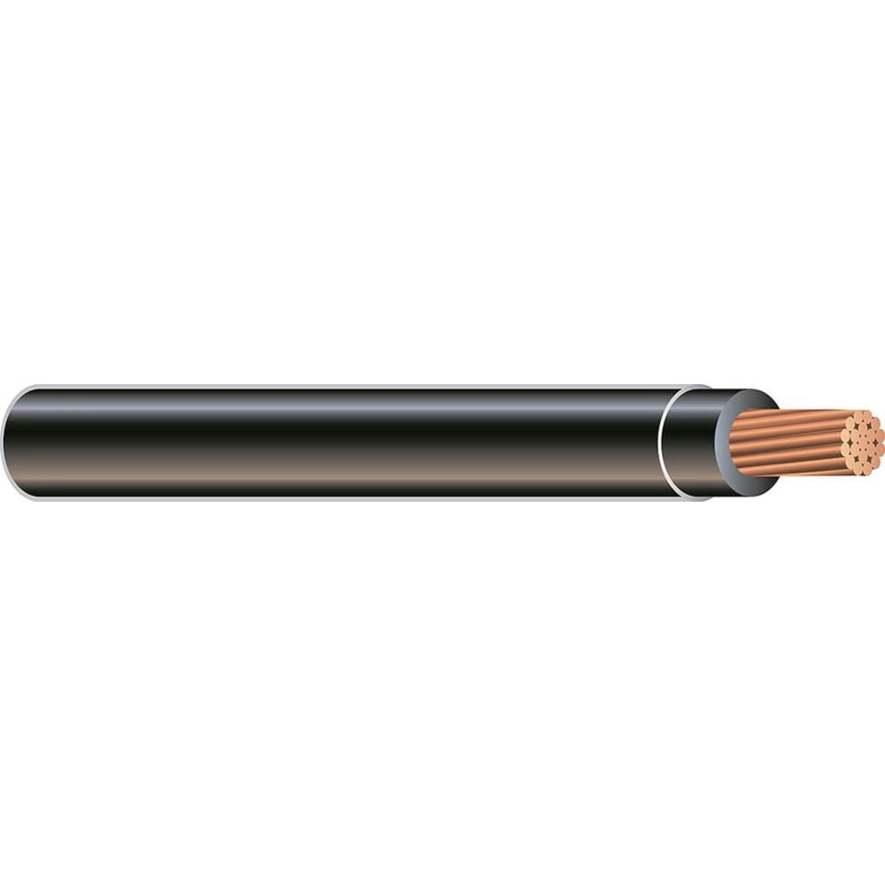THHN Building Wire, Copper, 6 AWG, 1C, Black, Stranded, 100 ft 20493346