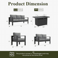thumbnail image 6 of LayinSun Outdoor Aluminum Furniture Set with Fire Pit Table, Modern Patio Conversation Sets for Porch, Backyard, 6 of 9