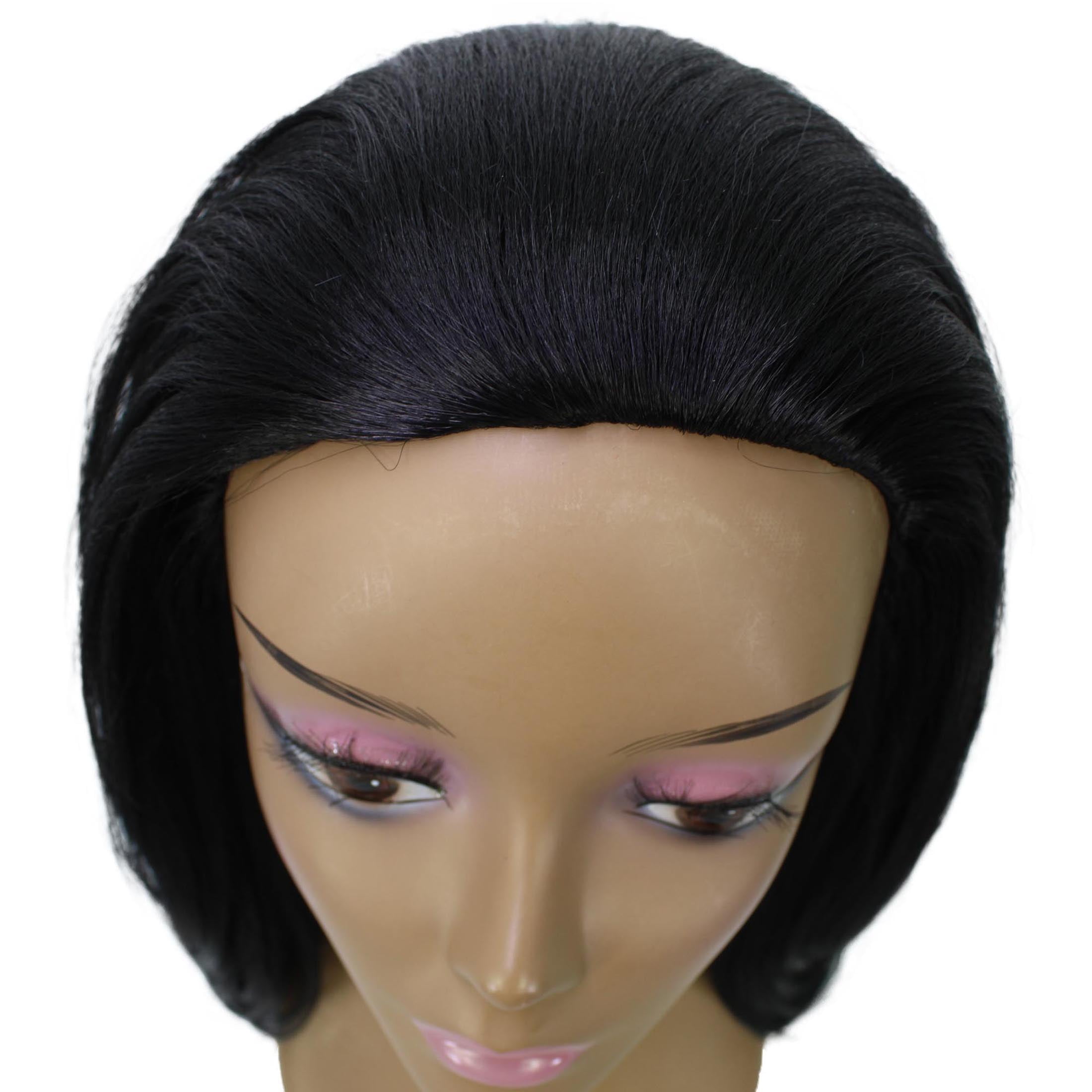 LUXLUXE Leal Curly Layered 18.5 in Long Half Wig Mix Human Hair and Synthetic Fibers