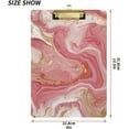 thumbnail image 3 of FMSHPON Fluid Marble Coral Gold Clipboard Hardboard Wood Nursing Clip Board and Pull for Standard A4 Letter 13x9 inches, 3 of 5
