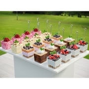 Crown Display 40 Clear Plastic Mini Square Dessert Cups - 3.6 oz