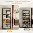 thumbnail image 5 of 4 Pack Wire Rack Covers, 24x12" Faux Wood Shelf, Waterproof Wood-Grain Wire Shelving Toppers for Kitchen & Closet Pantry, Wood Color, 5 of 8