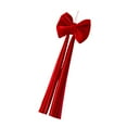 thumbnail image 3 of Adorno de lazo navideño, lazo extragrande decorativo artesanal de terciopelo para Navidad Rojo, 3 of 9
