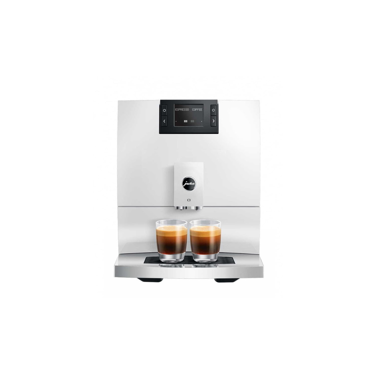 JURA C3 Automatic Coffee and Espresso Machine with 4 Specialties, Professional Aroma Grinder and and Dual Cup Function (Piano White)