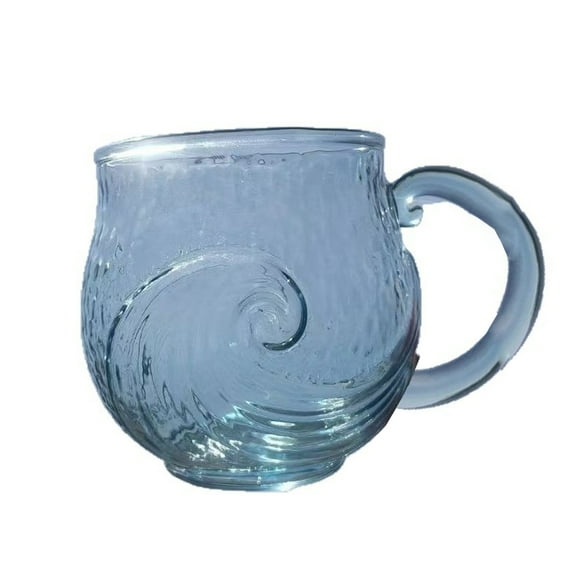 Bearachild Taza de café de vidrio artesanal con textura ondulada, ideal para una sala de conferencias. Utensilios de cocina