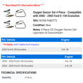 thumbnail image 2 of Oxygen Sensor Set 4 Piece - Compatible with 2000 - 2002 Ford E-150 Econoline 2001, 2 of 2