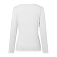 thumbnail image 6 of 2024 Women's V Neck Long Sleeve Basic T-Shirt - Slim Fit, Polyester Spandex, Daily Office, 6 of 6