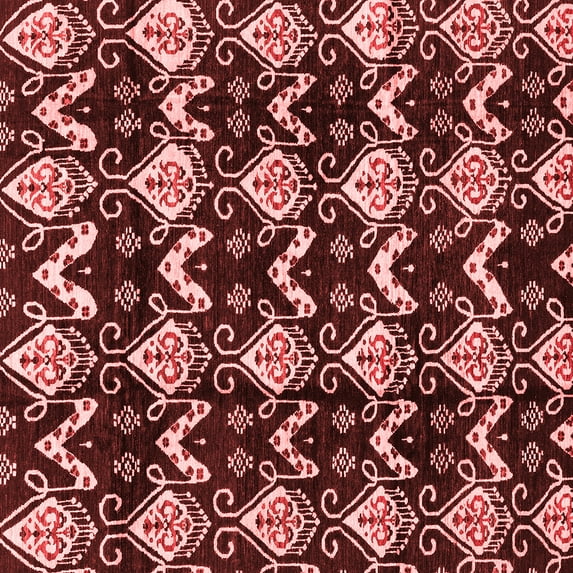 Ahgly Company Indoor Square Abstract Red Modern Area Rugs, 8' Square