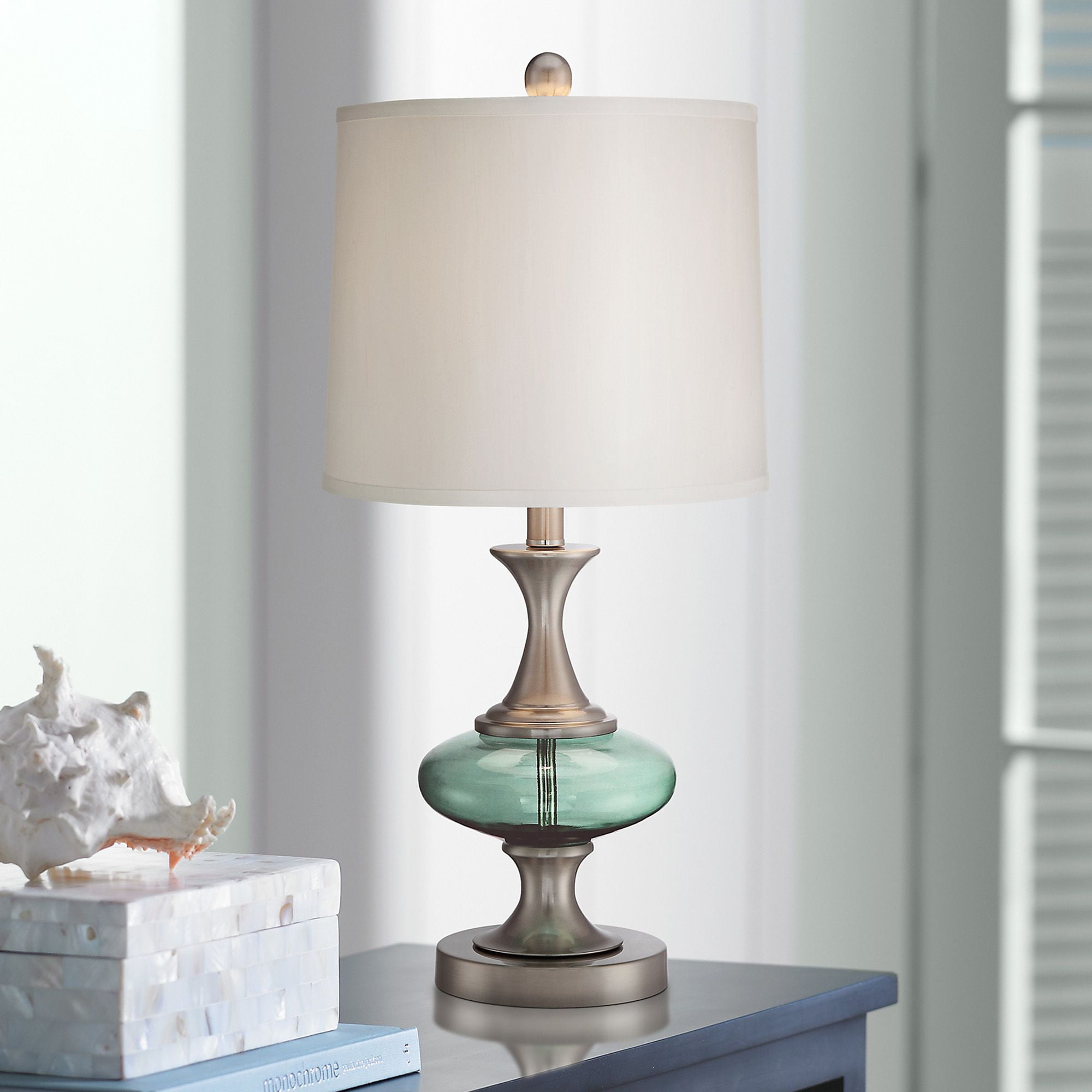 360 Lighting Modern Accent Table Lamp, Light Green Table Lamp Shade