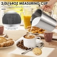 thumbnail image 3 of Ihvewuo Stainless Steel Measuring Cup Metal Measuring Cup with Handle and Pour Lip (2Marking Including ML/Ounce Scale) Include a Stirring Spoon 64 Ounces (8Cup 2000 ML), 3 of 11