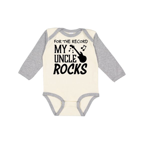 Inktastic For the Record, My Uncle Rocks Boys or Girls Long Sleeve Baby Bodysuit