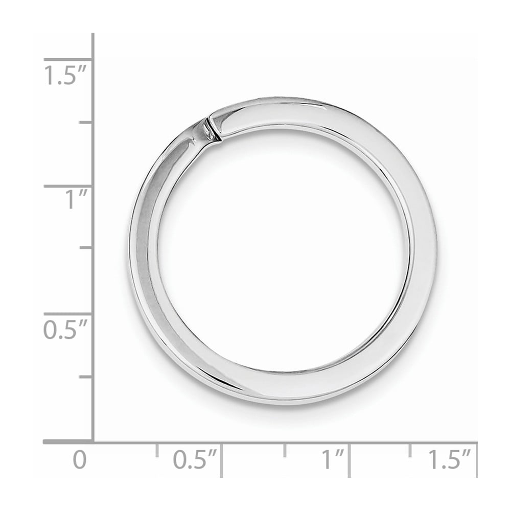 Sterling Silver Rhodium-plated Medium Key Ring - Size 11